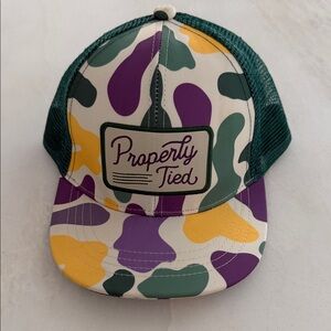 Property Tied Kids Camo Hat - Green, Purple, Yellow